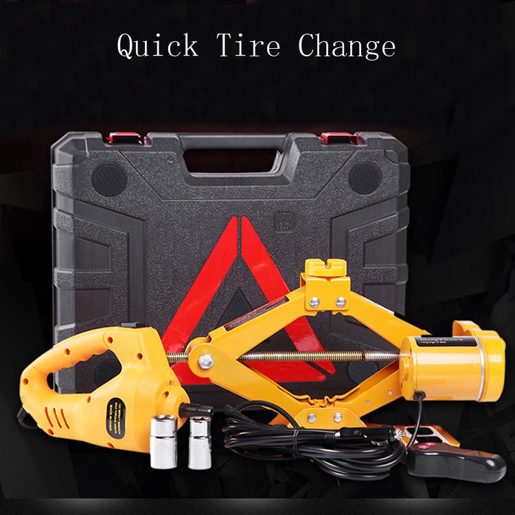 Electric Car Floor Jack Set 3 Ton 2-in-1 Automatic 12v Scissor Lift Jack with Impact Wrench for Tire Change Replacement for All Cars – 12 Months Warranty
