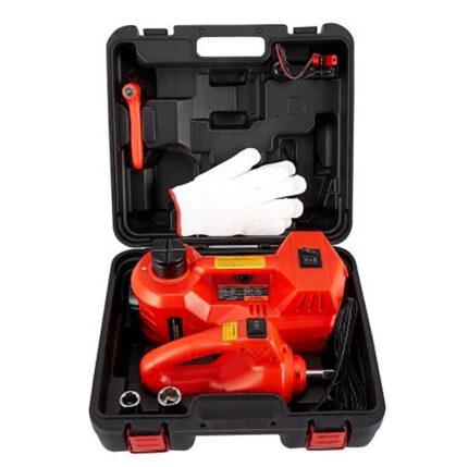 DC 12V 5 Tons Electric Hydraulic Car Jack with Impact Wrench, LED and Safety Hammer - 24 Months Warranty