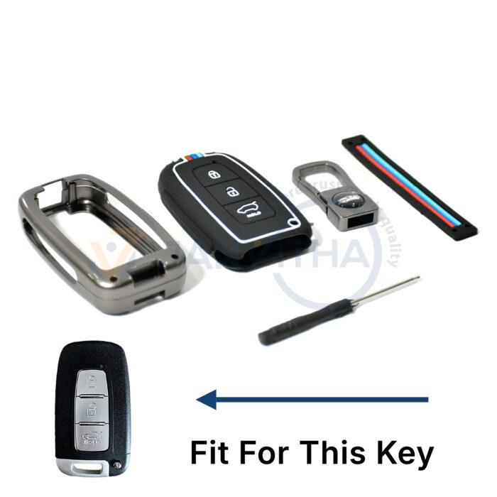 Hyundai Smart Key Cover with Keychain – Fits Creta, i20, Verna, Venue & More (3/4 Button Keys) - Image 2