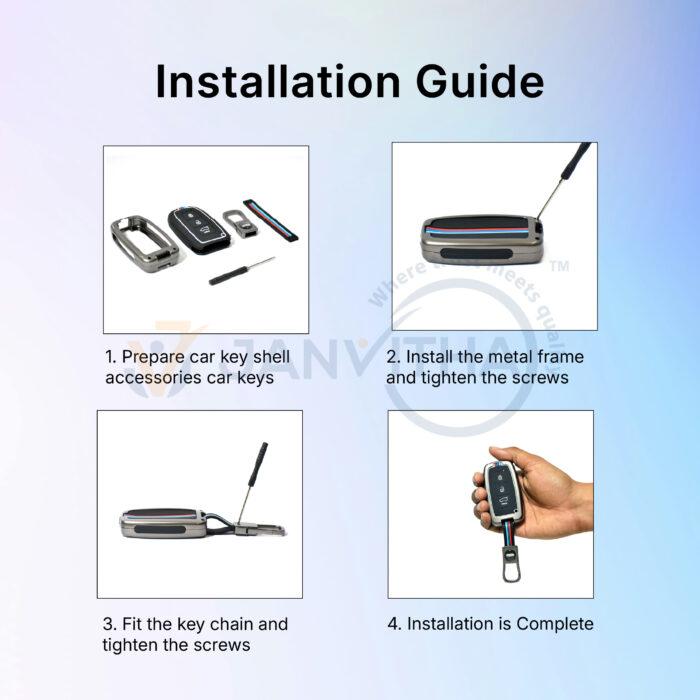 Hyundai Smart Key Cover with Keychain – Fits Creta, i20, Verna, Venue & More (3/4 Button Keys) - Image 4