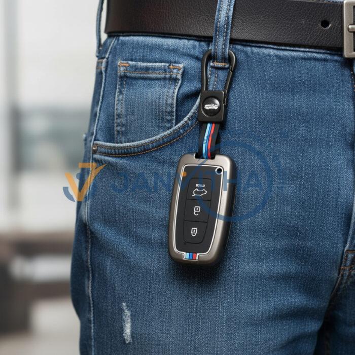 Hyundai Smart Key Cover with Keychain – Fits Creta, i20, Verna, Venue & More (3/4 Button Keys) - Image 3