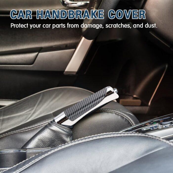 Car Handbrake Cover, ABS Parking Handbrake Decorative Cap with Comfortable Grip, Auto Handbrake Grip Cover, Universal Vehicle Interior Decor Accessories for Most Cars - Image 4