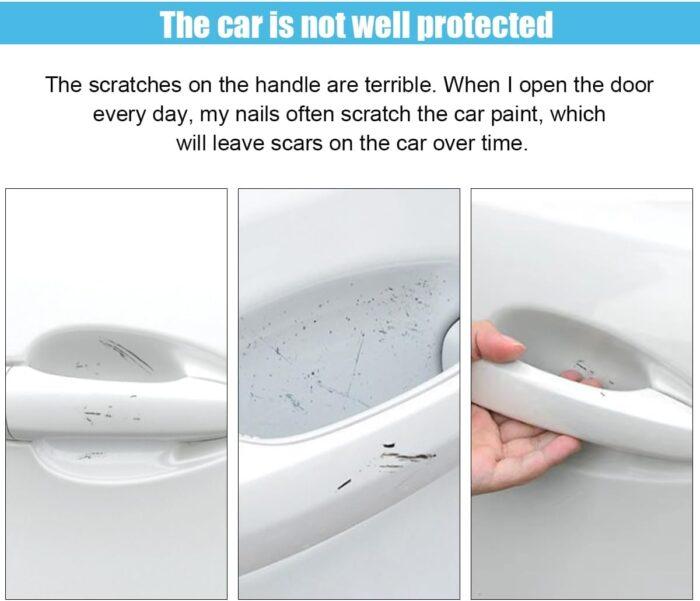 8PCS Car Door Handle Scratch Protectors, Carbon Fiber Car Door Handle Bowl Sticker, Universal Auto Doors Handles Paint Guard Cover, Doors Handles Cup Protective Film for Cars (Black) - Image 5
