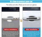 8PCS Car Door Handle Scratch Protectors, Carbon Fiber Car Door Handle Bowl Sticker, Universal Auto Doors Handles Paint Guard Cover, Doors Handles Cup Protective Film for Cars (Black) - Image 3