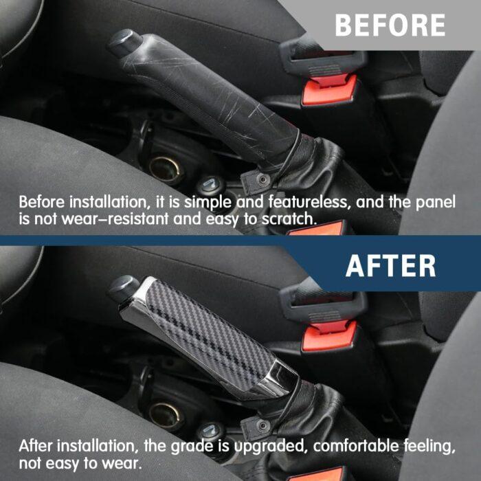 Car Handbrake Cover, ABS Parking Handbrake Decorative Cap with Comfortable Grip, Auto Handbrake Grip Cover, Universal Vehicle Interior Decor Accessories for Most Cars - Image 5