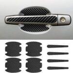 8PCS Car Door Handle Scratch Protectors, Carbon Fiber Car Door Handle Bowl Sticker, Universal Auto Doors Handles Paint Guard Cover, Doors Handles Cup Protective Film for Cars (Black)