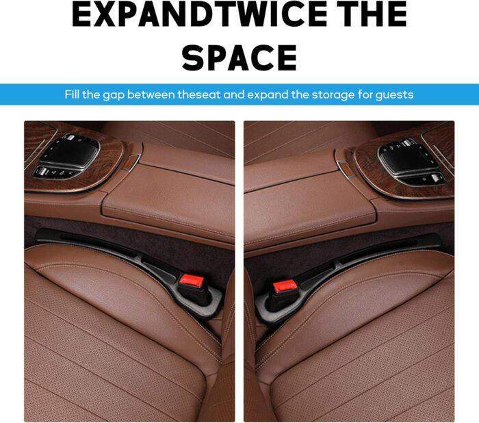 Car Seat Gap Filler, 2-Pack No-Drop Seat Side Gap Seam Filler Organizer with Phone Holder, Universal Fit Fill The Gap Between Seat & Console, Perfect for Car, SUV, Truck - Image 6