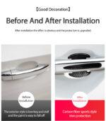 Car Door Handle Cup Protector Reflective Stickers – 8 PCS Universal Carbon Fiber Protection Film - Image 2
