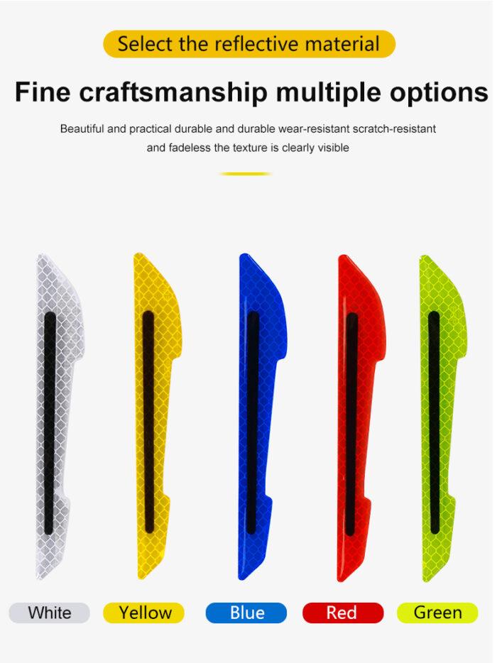 Universal Reflective Rearview Mirror Trim Stickers – Anti-Collision & Anti-Scratch Warning Decals (2PCS) - Image 2