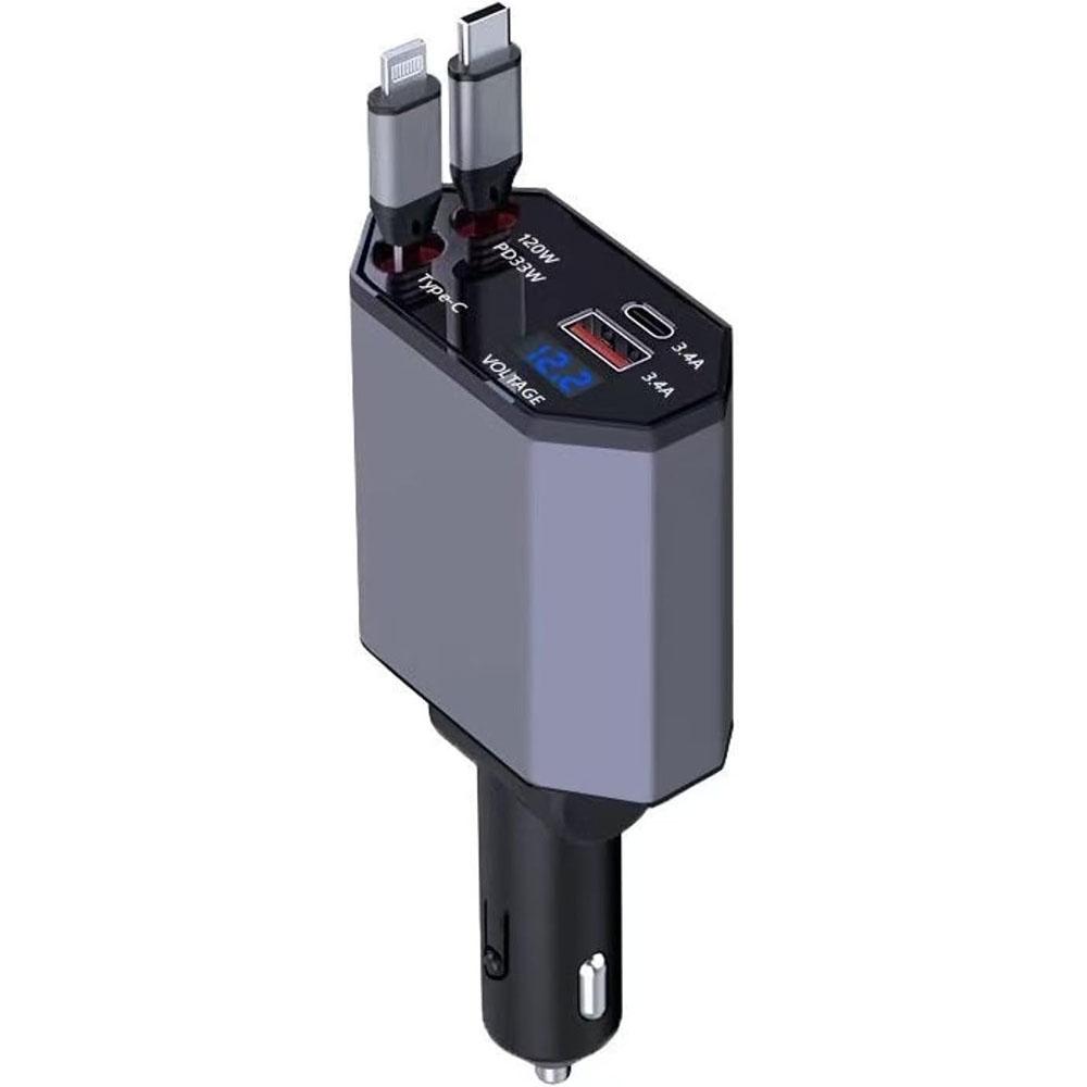 1555084656final_labels_amazon Janvitha 4-in-1 120W Retractable Fast Car Charger with Lightening and C to C - Image 1