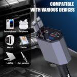 Janvitha 4-in-1 120W Retractable Fast Car Charger with Lightening and C to C - Image 7