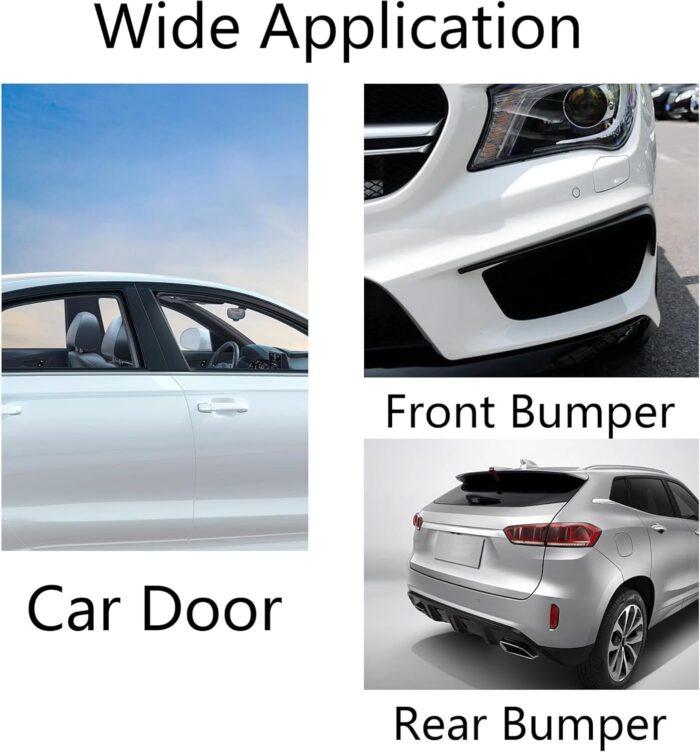 Janvitha 4 Pack Car Bumper Guard, Universal Rubber Protector for SUV - Front/Rear Anti Collision & Scratch Guard Strip (Black) - Image 3